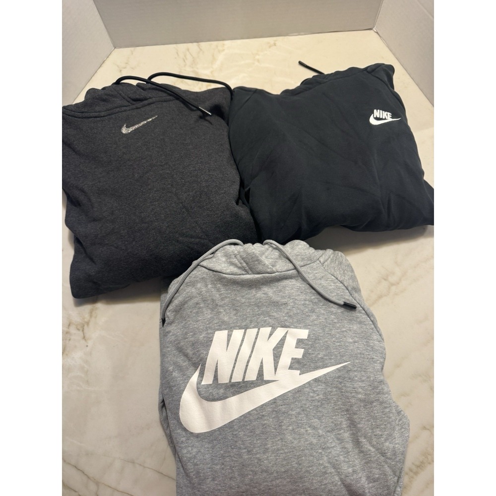 Nike Women's Medium Hoodie Sweatshirt Lot of 3 Gray Black Charcoal